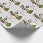 Red Pied Short Hair Dachshund Dog - Kerstkamer Cadeaupapier (Hoek)