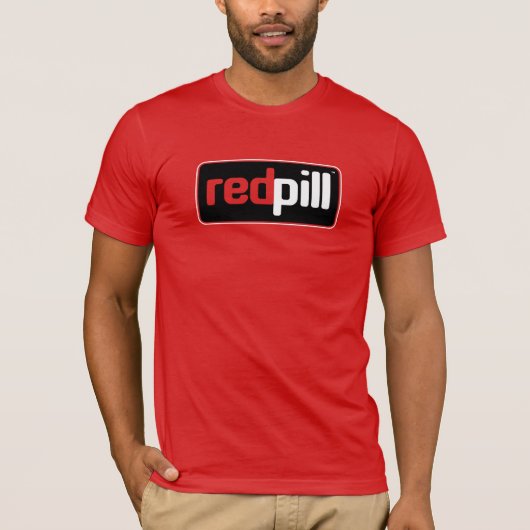 Red Pill™ Text Black Bella Canvas T-Shirt (Voorkant)