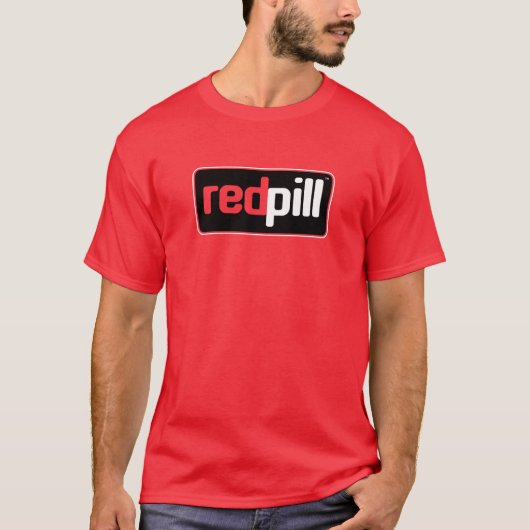 Red Pill™ Texte noir Logo rouge T-shirt (Devant)