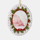 Red Pine koopt Holly Baby's eerste kerst Keramisch Ornament (Rechts)
