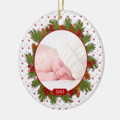 Red Pine koopt Holly Baby's eerste kerst Keramisch Ornament (Links)