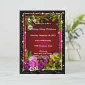 Red Pinecones Manger Boire Soyez Joyeux Invitation (Debout devant)