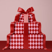 Red & Pink Argyle Christmas Wrapping Paper Cadeaupapier