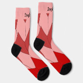 Red Pink Art Deco Design Socks Sokken (Rechts)