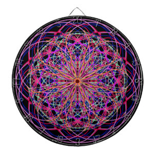Red Pink Black Kaleidoscope Mandala Art Dartbord