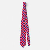 Red Pink Blue Checkered Pattern Design  Stropdas (Voorkant)