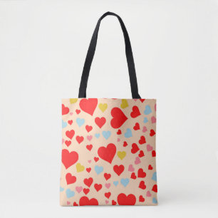 Red Pink Blue Colorful Simple Heart Y2K-patroon Draagtas