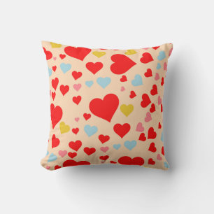 Red Pink Blue Colorful Simple Heart Y2K-patroon Kussen