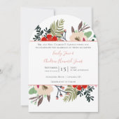 Red Pink Blue Green Floral Ferns Kaart (Voorkant)