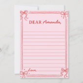 Red Pink Bow Cake Time Capsule Note Message Card Bedankkaart (Voorkant)