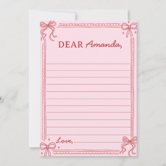 Red Pink Bow Cake Time Capsule Note Message Card Bedankkaart (Voorkant)