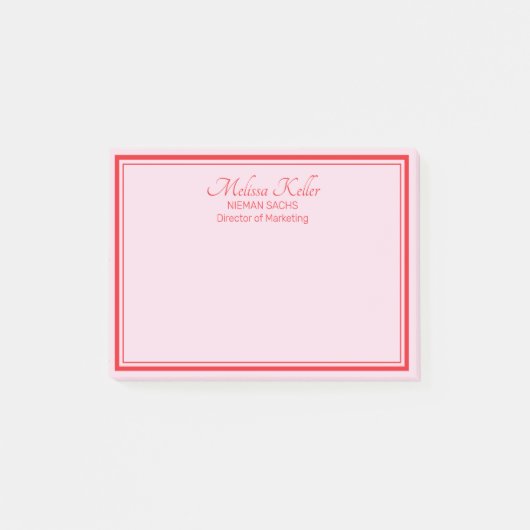 Red Pink Business Marketing Custom Post-it® Notes (Voorkant)