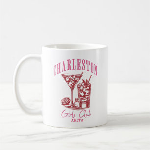 Red Pink Charleston Bachelorette Koffiemok