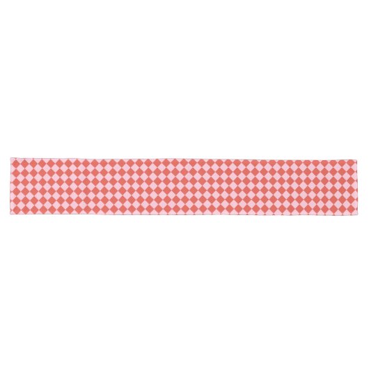 Red & Pink Checkerboard Lange Tafelloper (Horizontaal)
