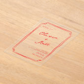 Red + Pink Colorful Wedding Invite Acryl Uitnodigingen (Laagn)