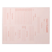 Red Pink Daily Planner & Tracker Notitieblok (Voorkant)