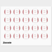 Red & Pink Damask Ronde Sticker (Vel)