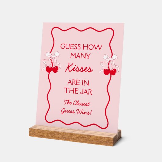 Red Pink Devinez combien de baisers Fête des marié (Angle)