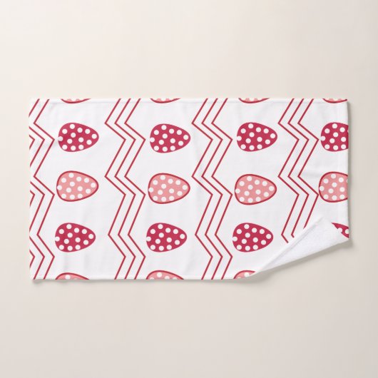 Red Pink Easter Eggs Easter Pattern Bad Handdoek (Handdoek)