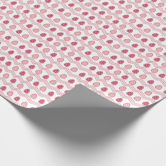 Red Pink Easter Eggs Easter Pattern Cadeaupapier (Hoek)