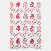 Red Pink Easter Eggs Easter Pattern Theedoek (Verticaal)