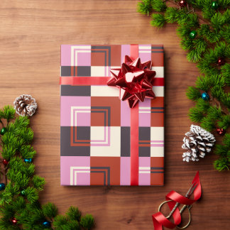 Red Pink Eggplant Ivory Cadeaupapier
