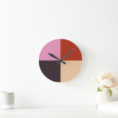 Red Pink Eggplant Ivory Ronde Klok (Huis)