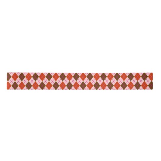 Red Pink en Brown Argyle Pattern Lint (Voorkant)