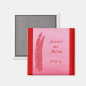 Red Pink Feathers Enregistrer les aimants de maria (Recto/Verso)
