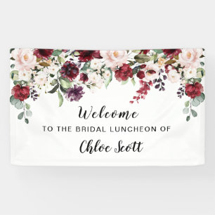 Red Pink Floral Bridal Luncheon Welkomstbanner Spandoek