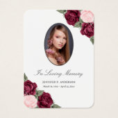 Red Pink Floral Funeral Kaart (Voorkant)