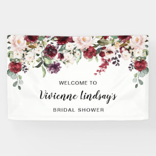 Red Pink Floral Vrijgezellenfeest Welcome Banner