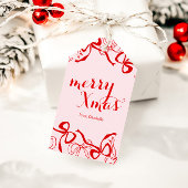 Red Pink Girly Coquette Christmas Cadeaulabel
