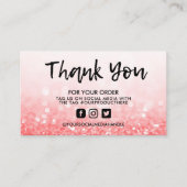 Red Pink Glitter Trendy Salon Dank u Visitekaartje (Voorkant)