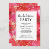 Red Pink Gold Bachelorette Kaart (Voorkant / Achterkant)