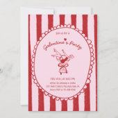 Red Pink Hand Drawn Galentine's Party Kaart (Voorkant)