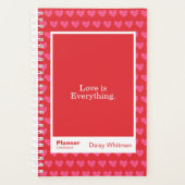 Red & Pink Hearts Block Quote | Fully Customizable Planner (Voorkant)