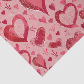 Red Pink Hearts Pattern Drawing Valentijn Day Tissuepapier (Detail)