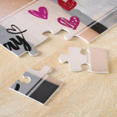 Red Pink Hearts Valentijnsdag Foto gescand Legpuzzel (Zijkant)