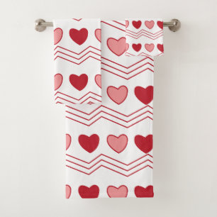 Red Pink Hearts Valentine Motif