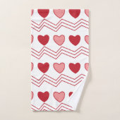 Red Pink Hearts Valentine Motif (Serviette à main)