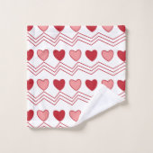 Red Pink Hearts Valentine Motif (Gant de toilette)