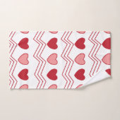 Red Pink Hearts Valentine Motif (Serviette à main)