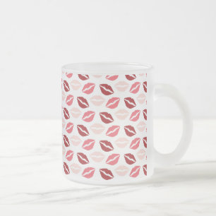 Red Pink Kus me Kisses Lips Valentijnsdag Gifts Matglas Koffiemok
