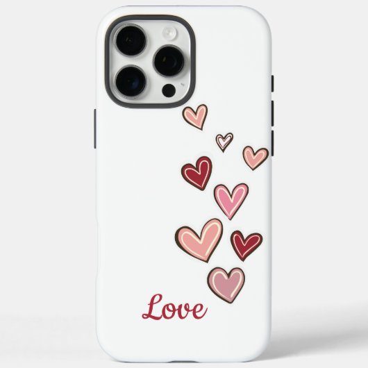 Red Pink Love Hearts Case-Mate iPhone Case (Achterkant)
