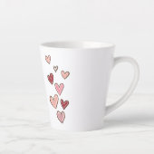 Red Pink Love Hearts Latte Mok (Rechts)