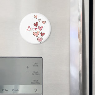 Red Pink Love Hearts Magneet