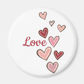 Red Pink Love Hearts Magneet (Voorkant)