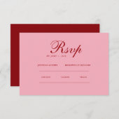 Red pink Minimalist Elegant | RSVP & QR Website (Devant / Derrière)