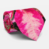 Red Pink Poinsettia Kerstmis Foto Stropdas (Opgerold)